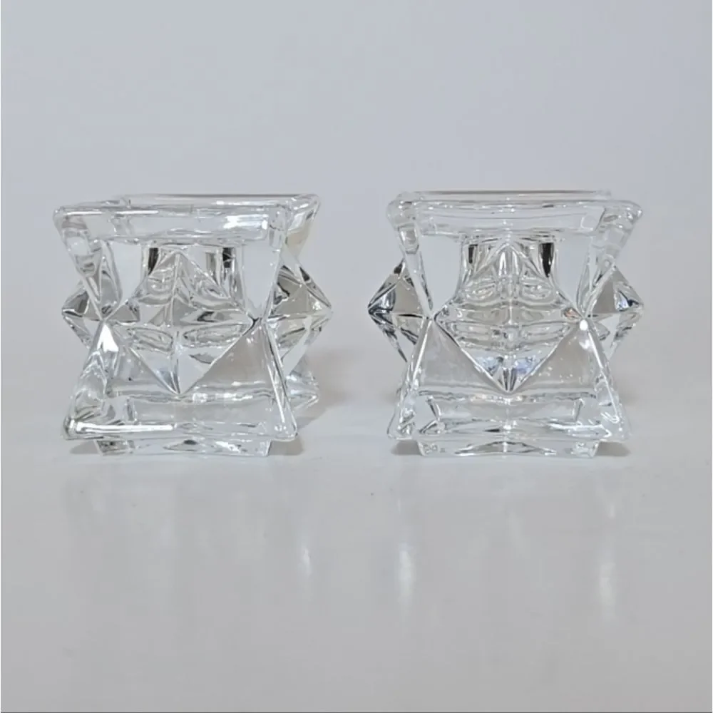 Lead Crystal 3D Star Candle Holders Modern Elegant Candlestick Diamond Geometric